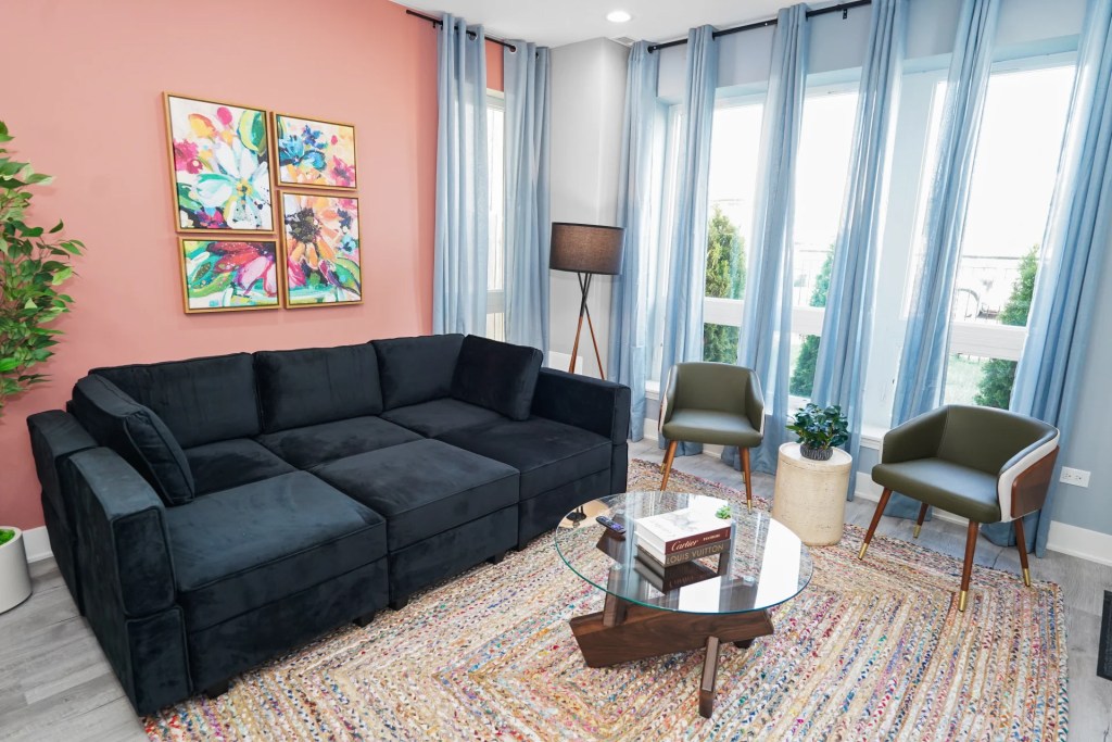 living room floral theme